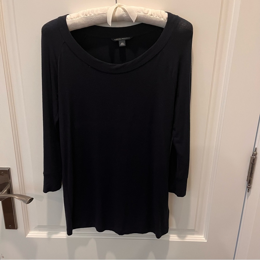 Banana Republic True Navy 3/4 length Sleeve Tee